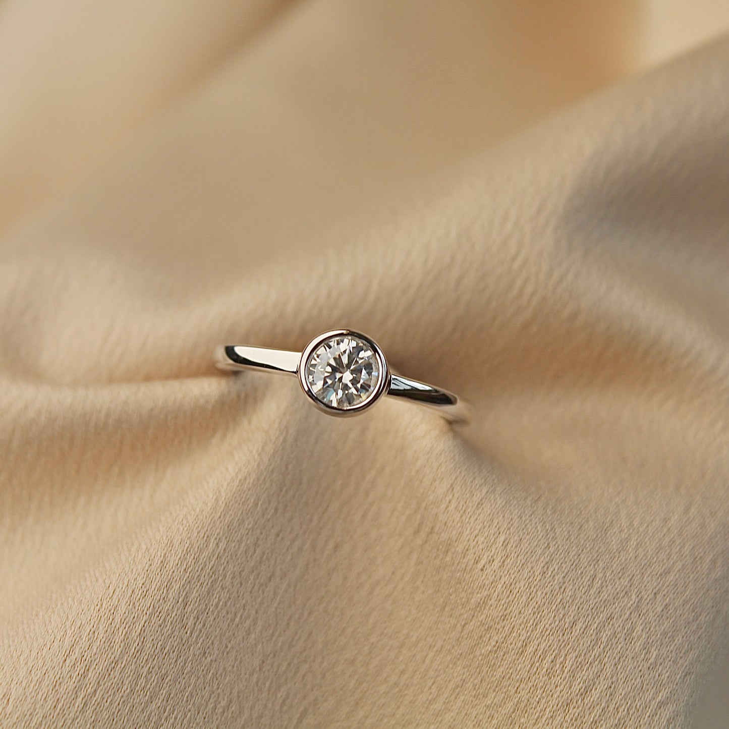 Single Bubble Moissanite Ring, 0.5ct