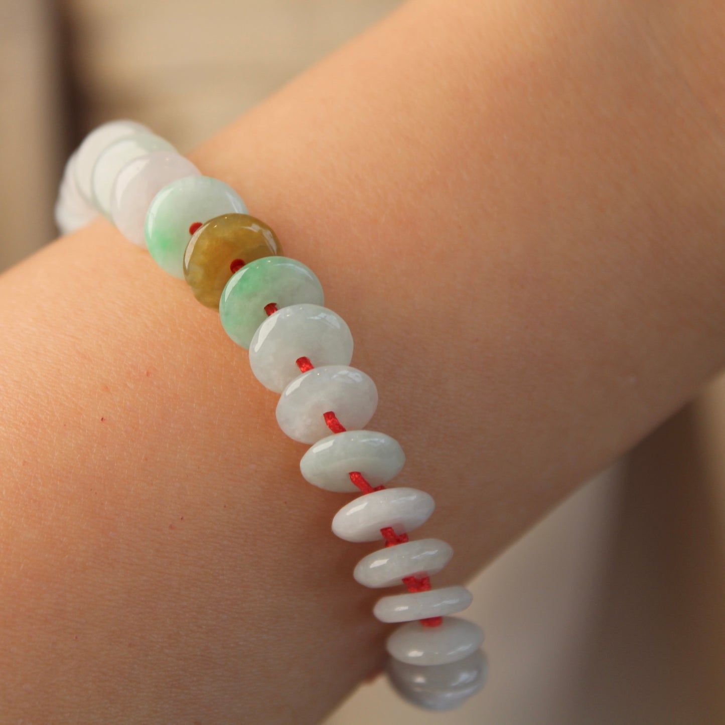 翡翠盘缠Natural Jadeite Red Bracelet