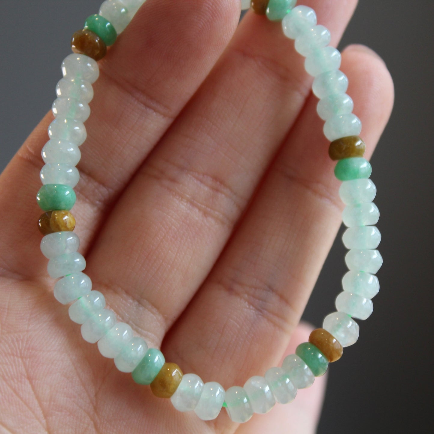 翡翠算盘珠Natural Jadeite Bead Bracelet