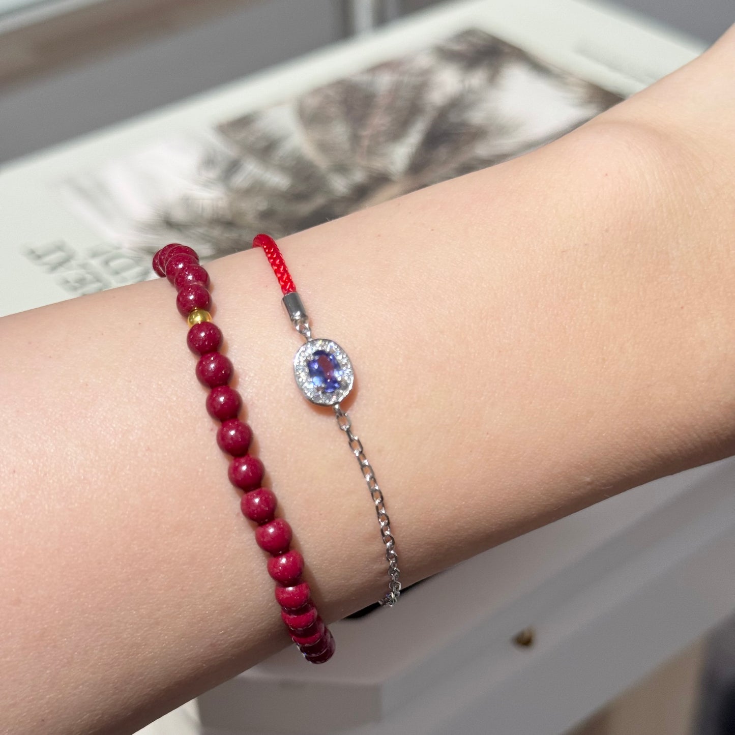 Half Line Half Chain Natural Tanzanite Bracelet坦桑石