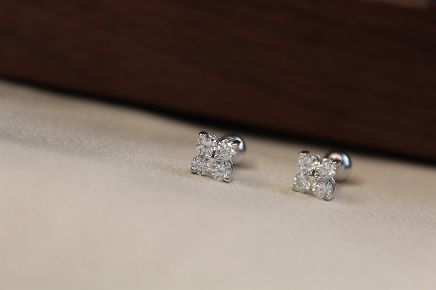 Lucky Clover Moissanite Earrings