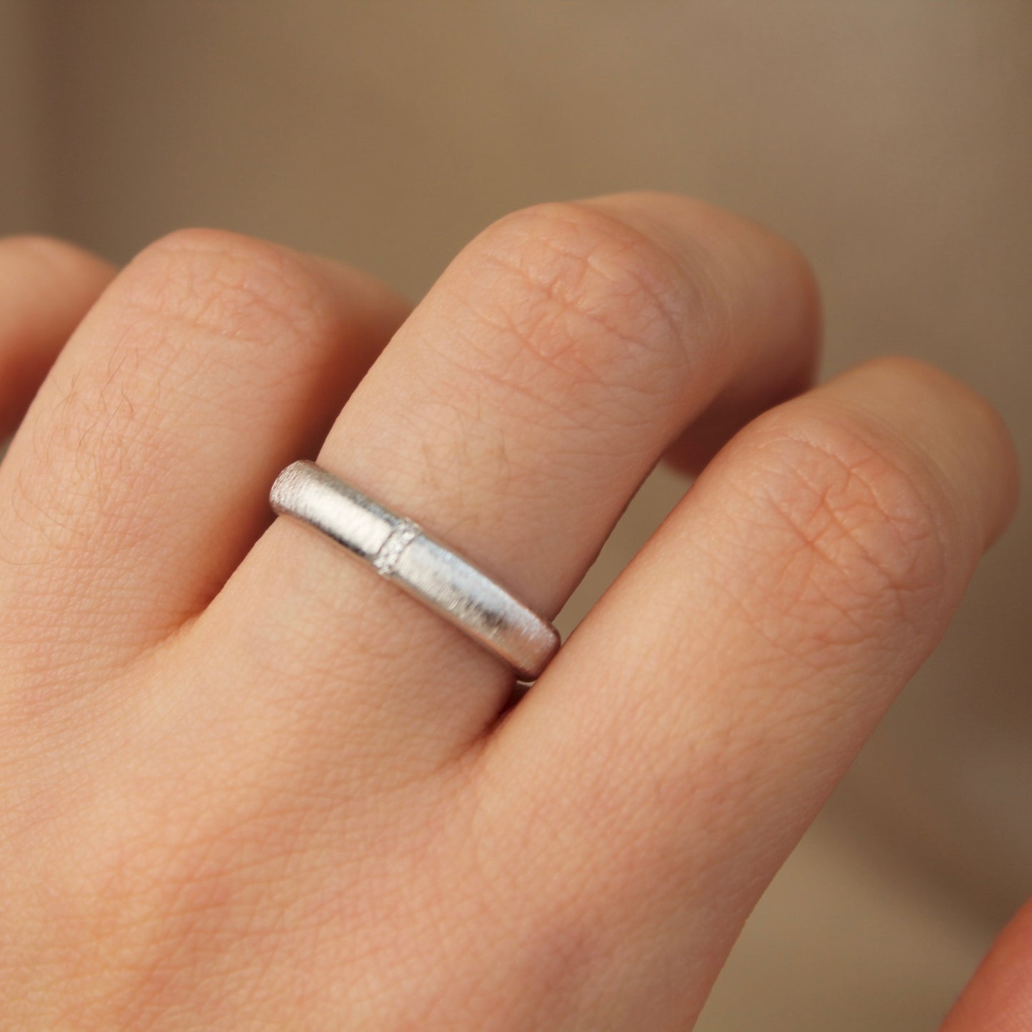 拉丝 Brushed Finish Retro Ring