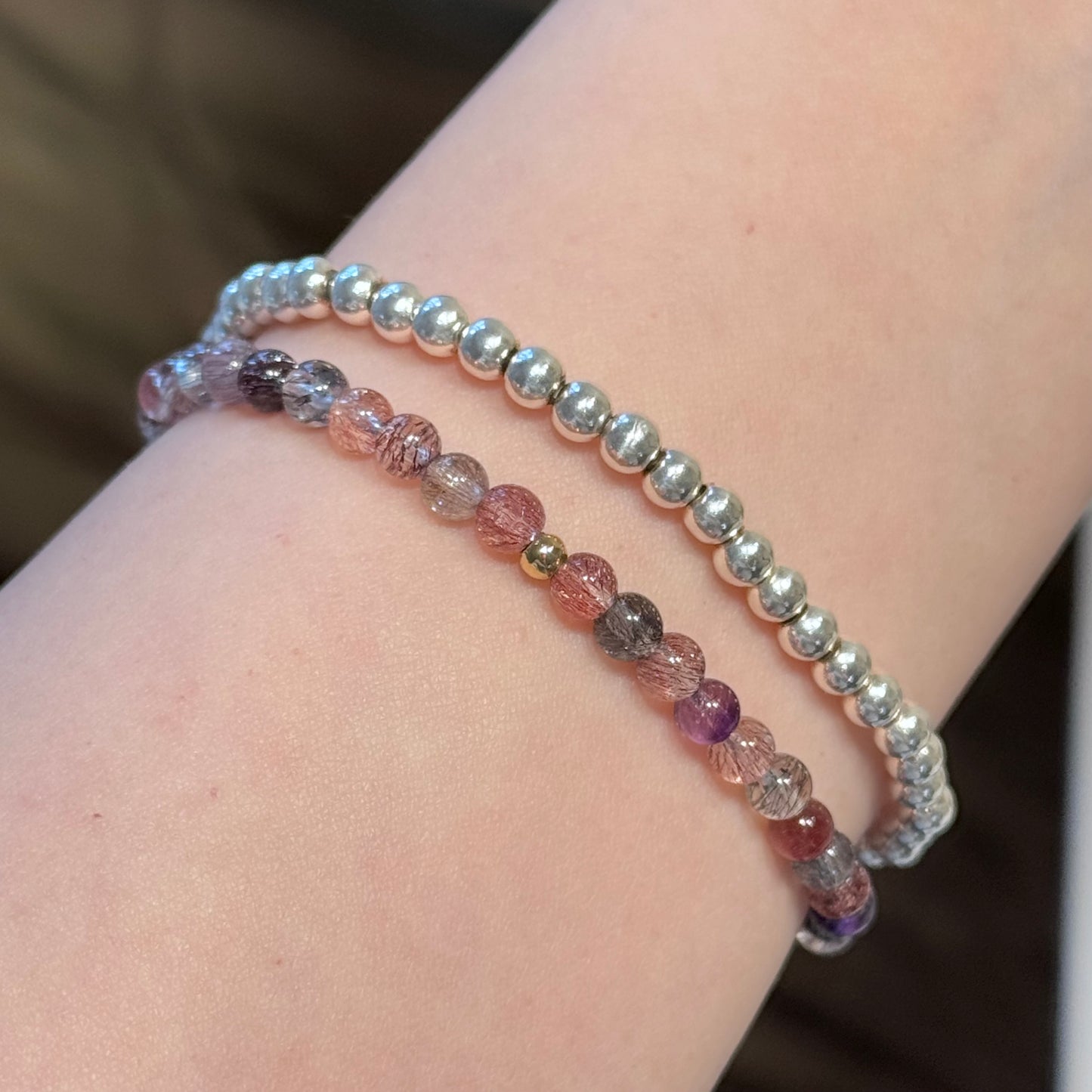 Super Seven Bracelet with 14K Gold Bead