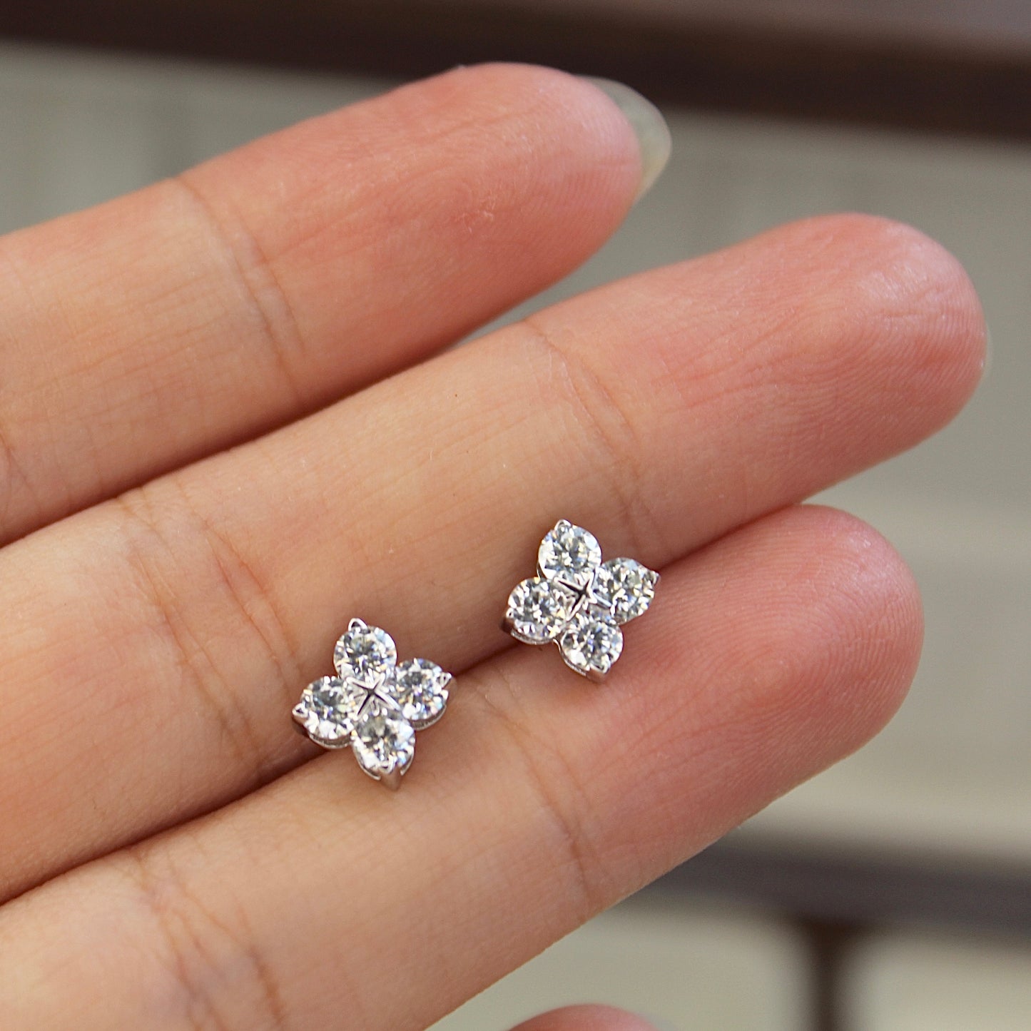 Lucky Clover Moissanite Earrings