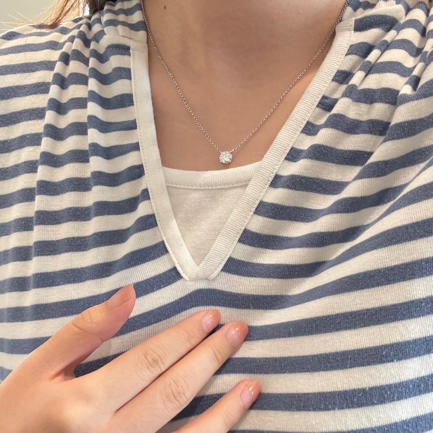 Classic Four Claw Moissanite Necklace, 1 Carat