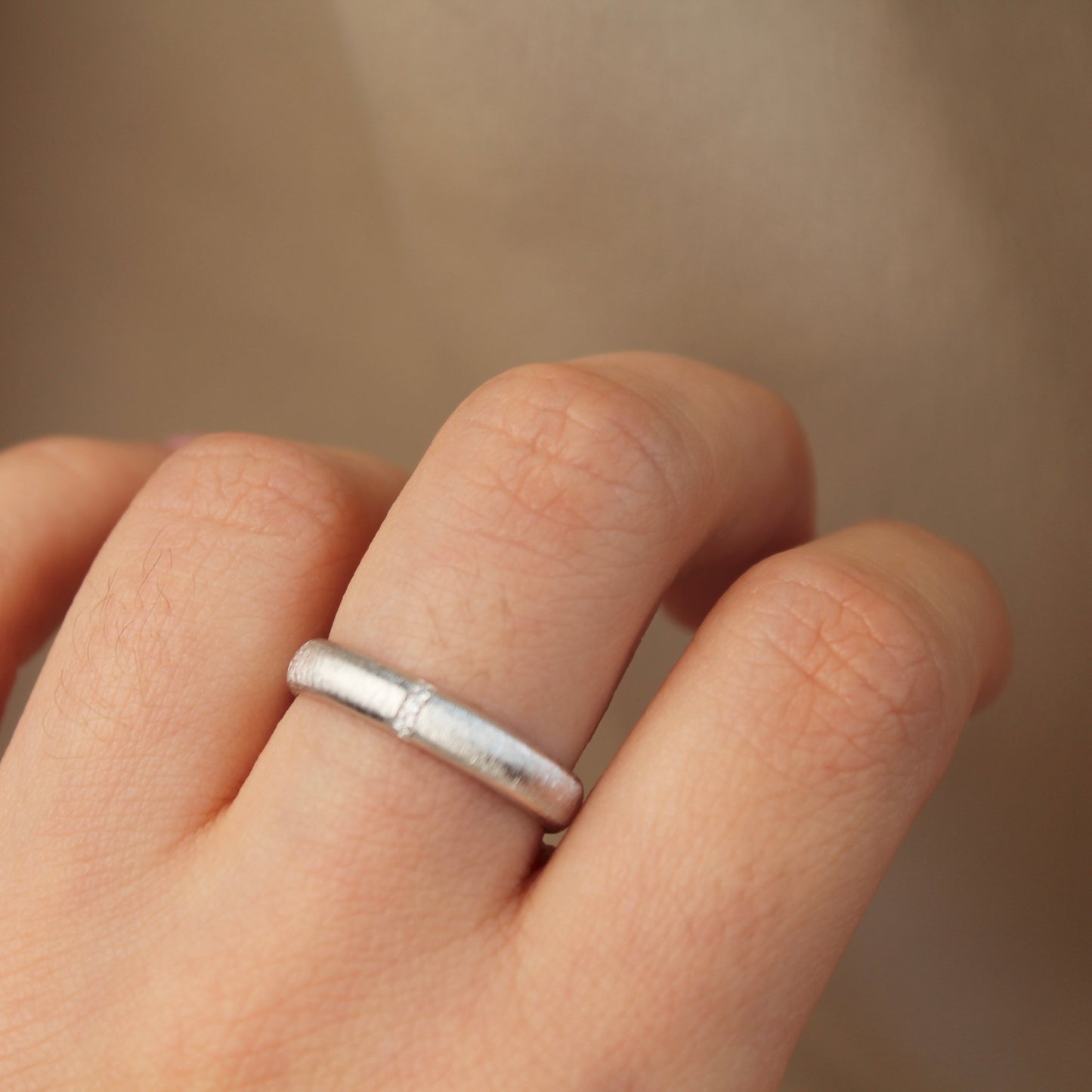 拉丝 Brushed Finish Retro Ring