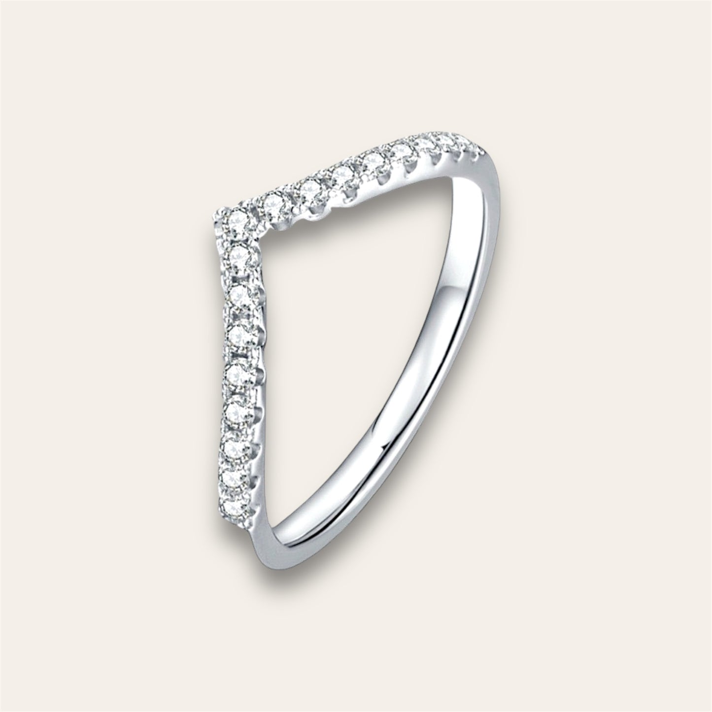 Moissanite Stackable Wishbone Ring