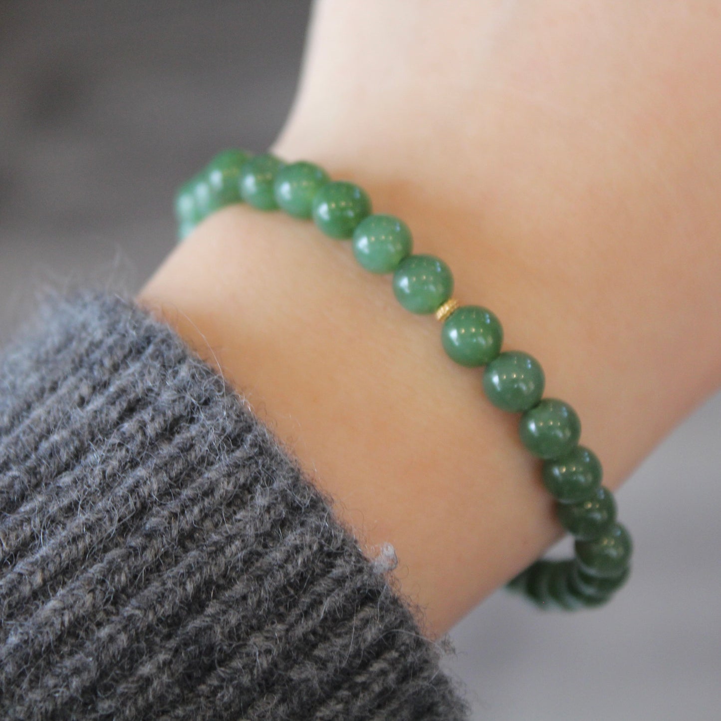 Natural Green Jade & South Red Agate Bracelet