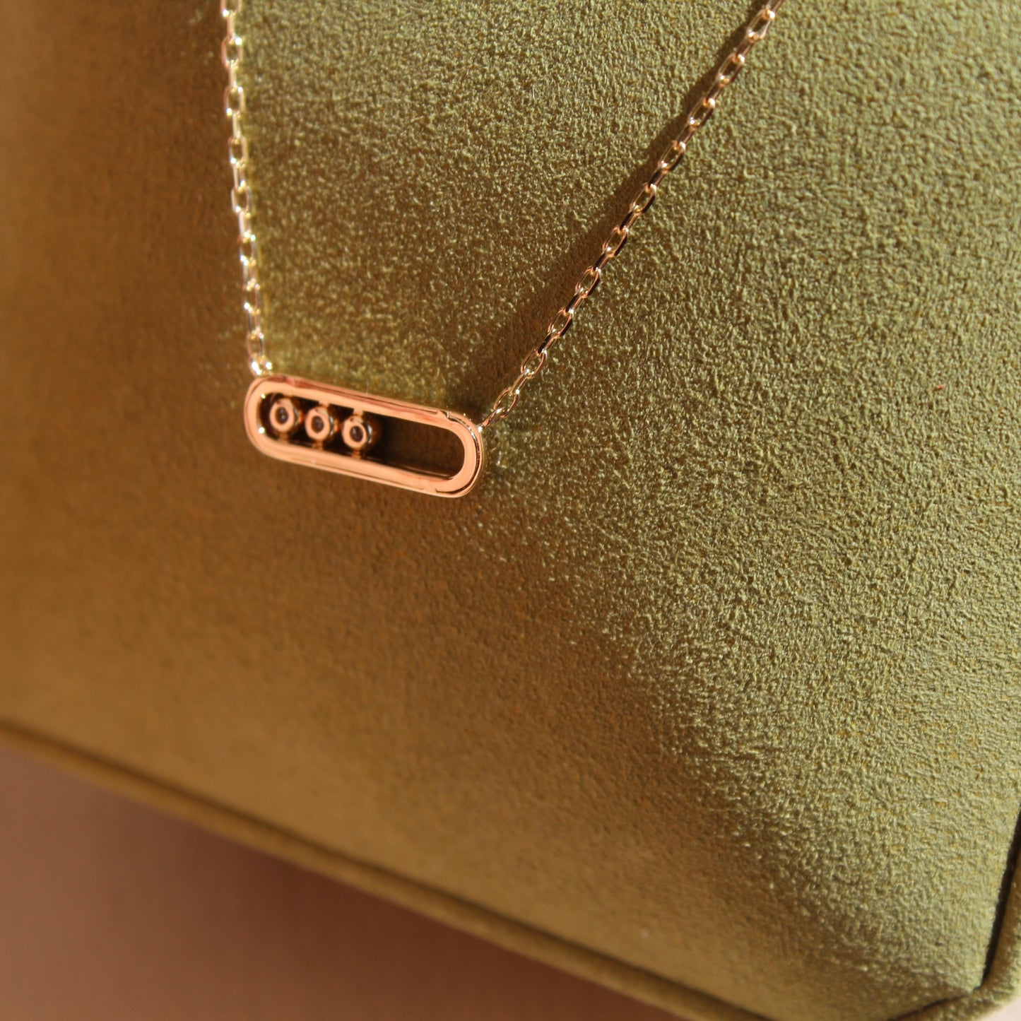 14K Solid Gold Dancing Stones Necklace