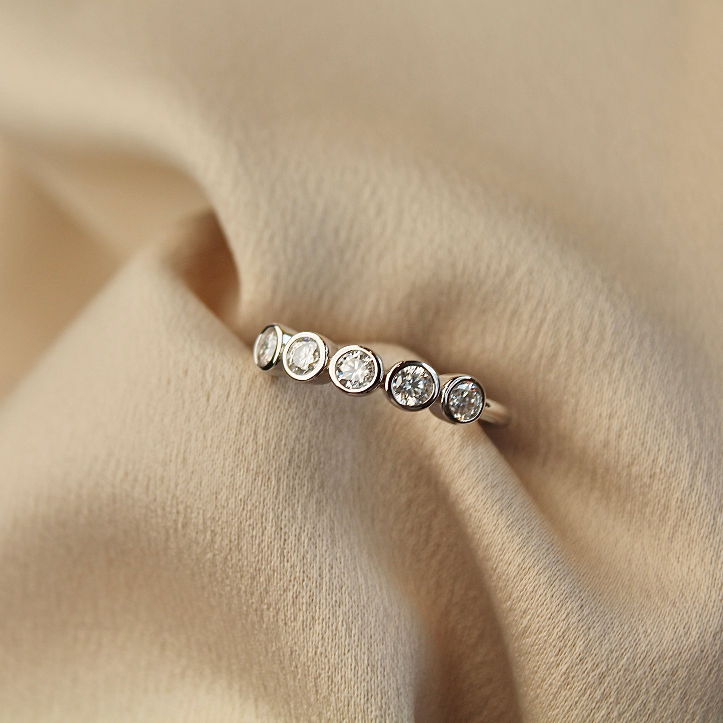 Five Bubbles Moissanite Ring