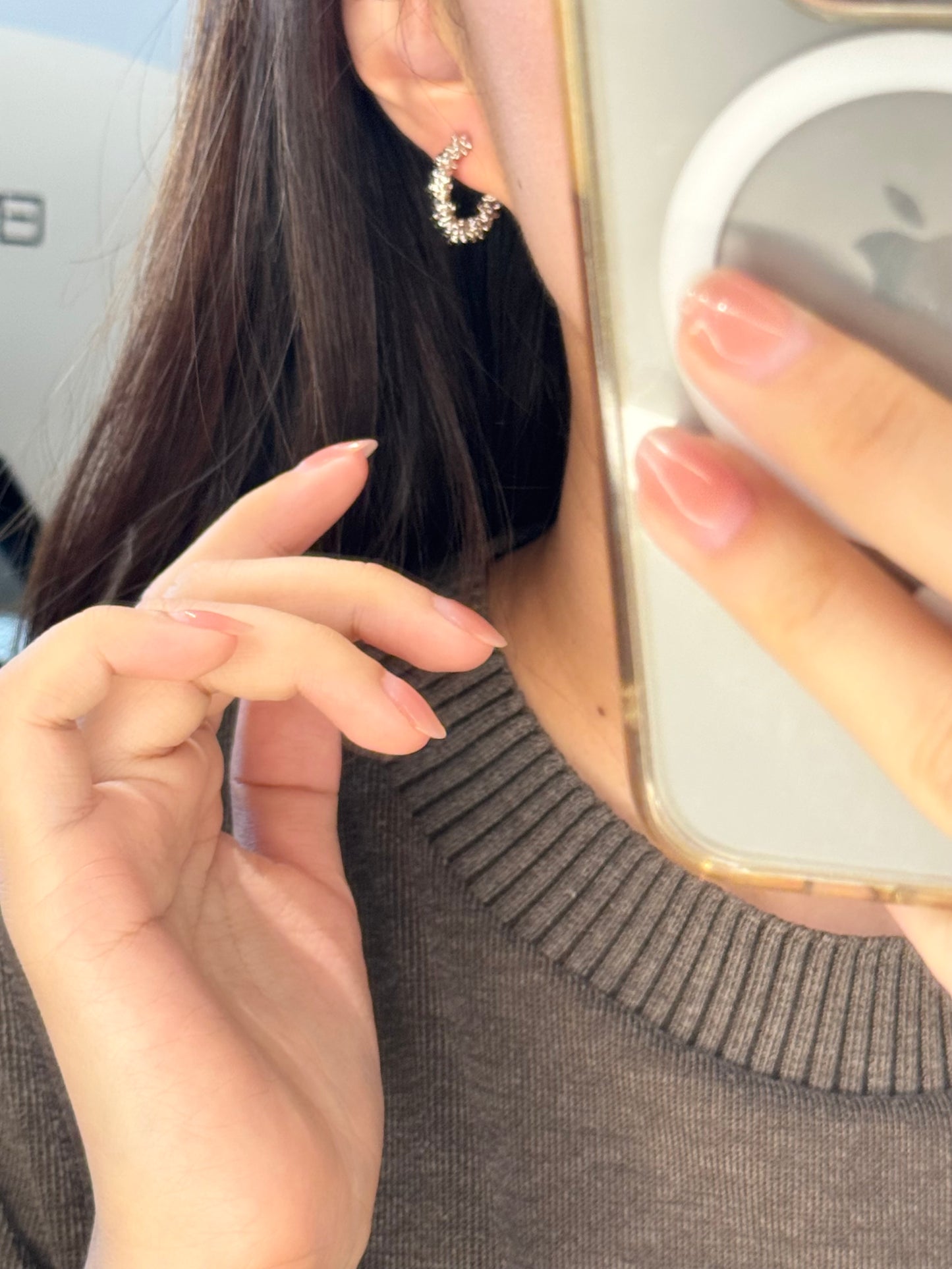 碎碎冰 C-Shape Earrings