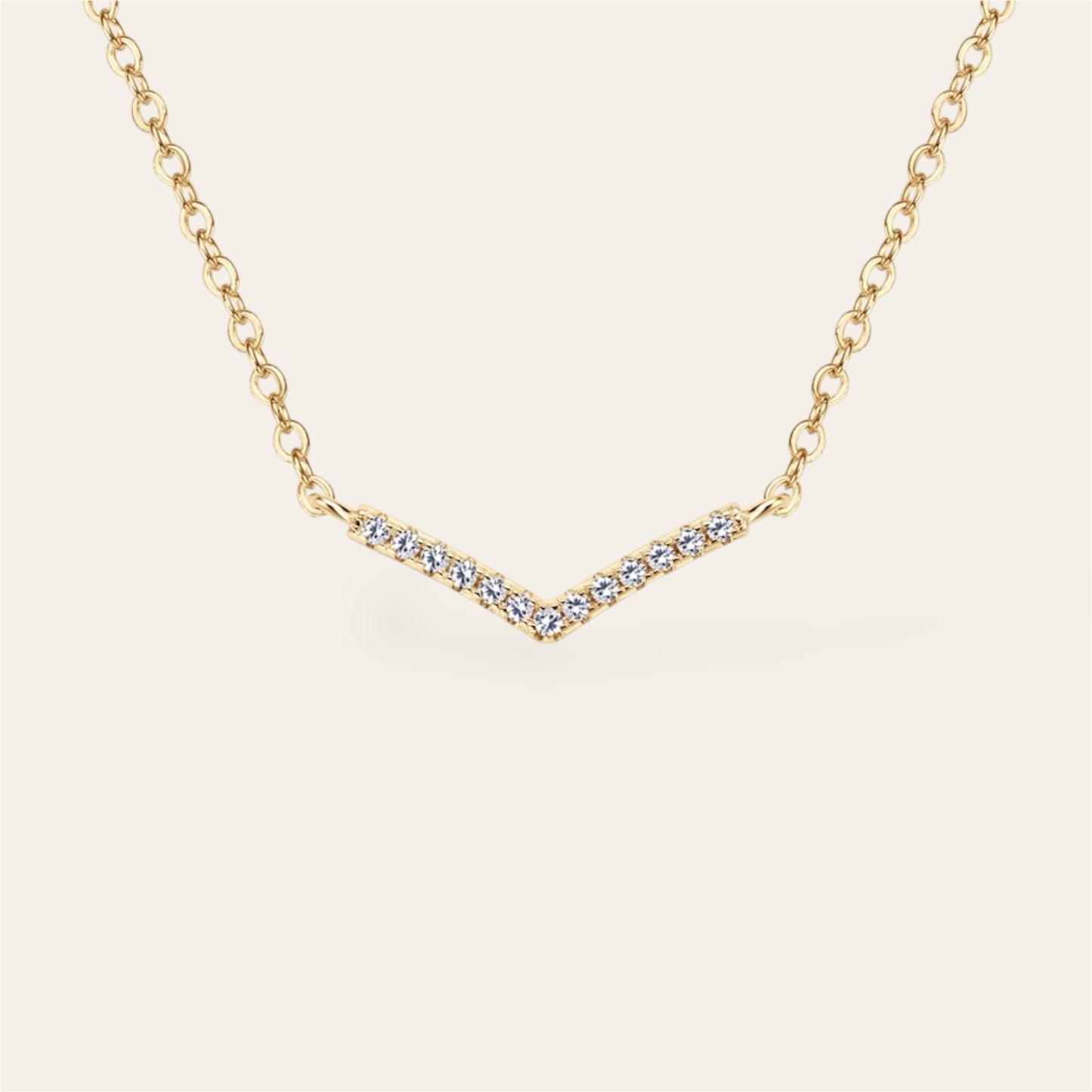 Small V-Shape Moissanite Necklace