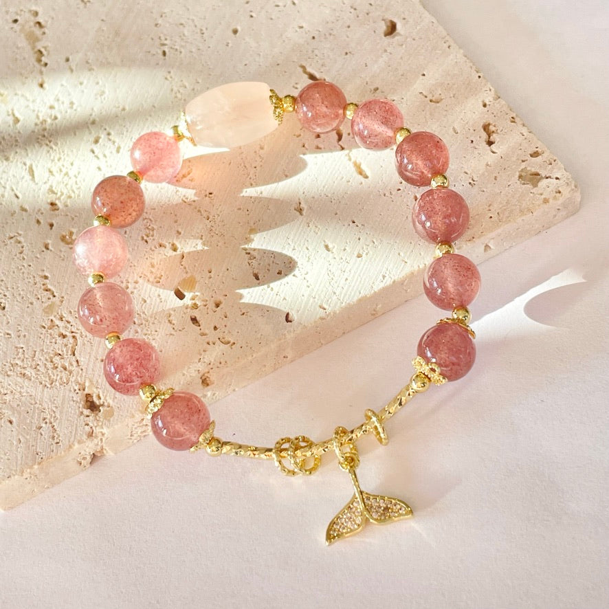 Natural rose deals quartz bracelet