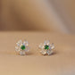 Flower Natural Jadeite Floral Earrings