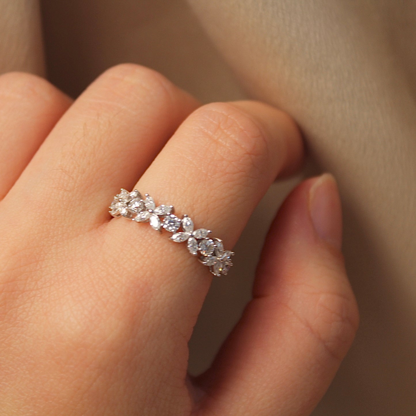 Blooming Clover of Wishes Moissanite Ring