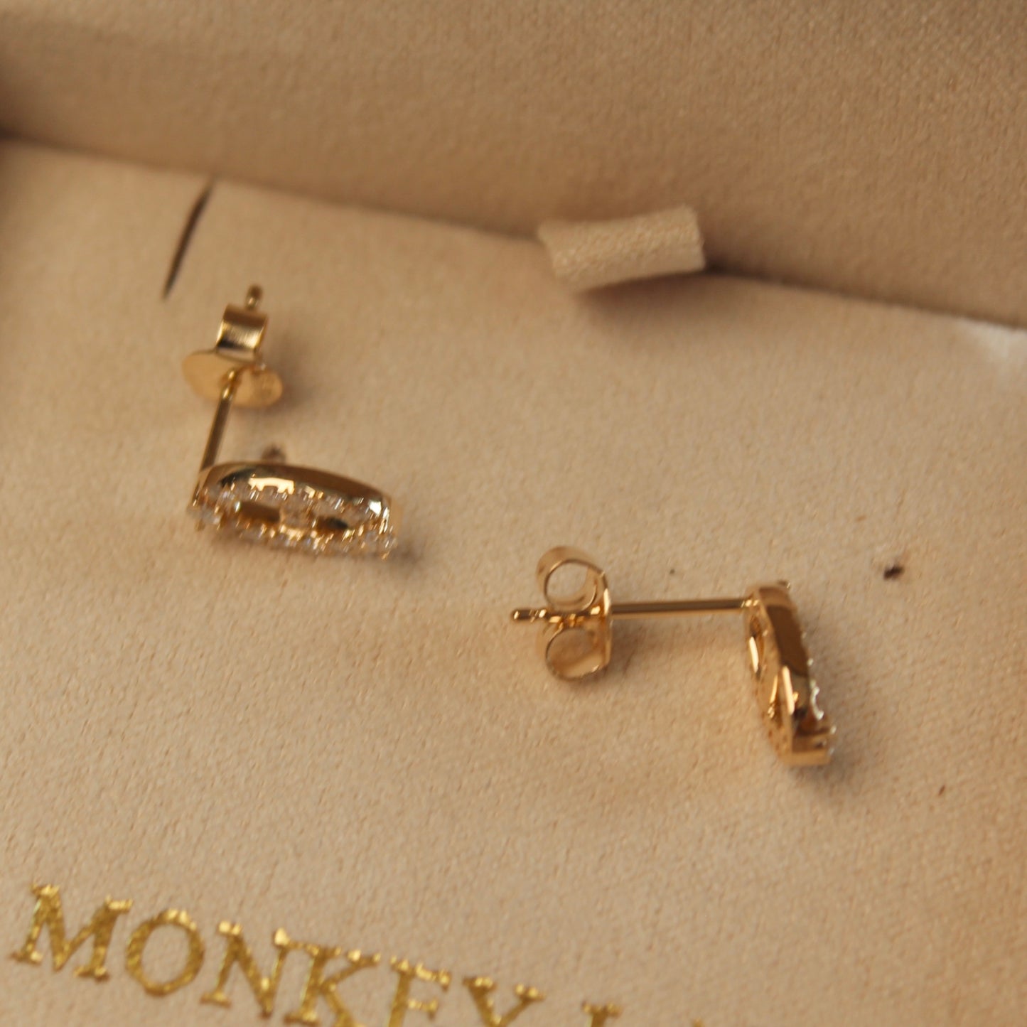 14K Solid Gold Spark Link Earrings