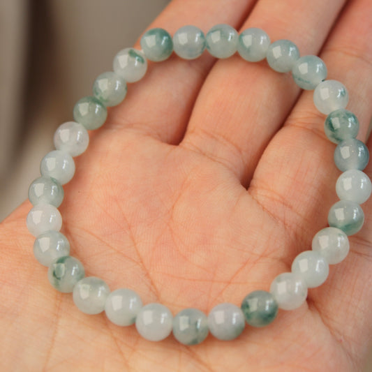 翡翠Quality Natural Jadeite Bracelet带飘花