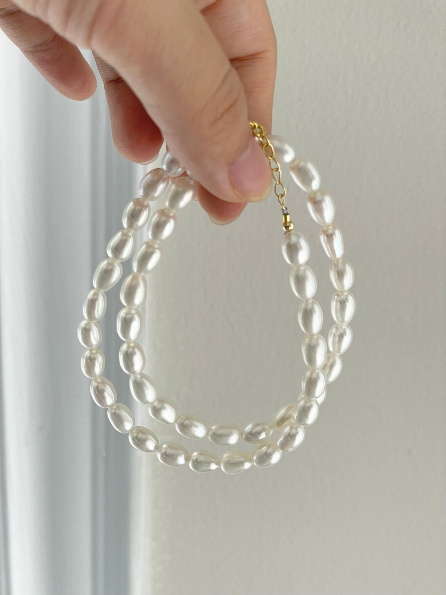 High-Quality Classic Natural Rice Pearl Necklace