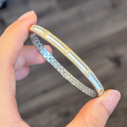 Matte Finish Double-Color Bangle Bracelet拉丝