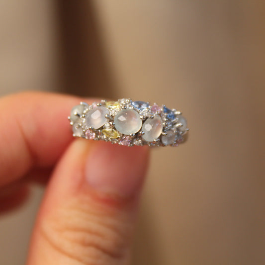 Natural Jadeite Adjustable Ring