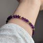 18K Solid Gold Natural Amethyst Bracelet