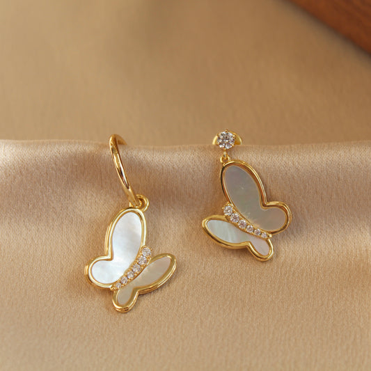 Butterfly AB Style Earrings, Gold Color