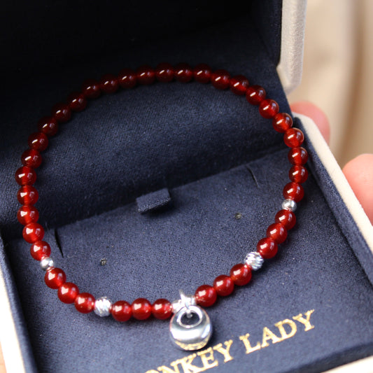 小银坨 Red Agate Silver Bracelet