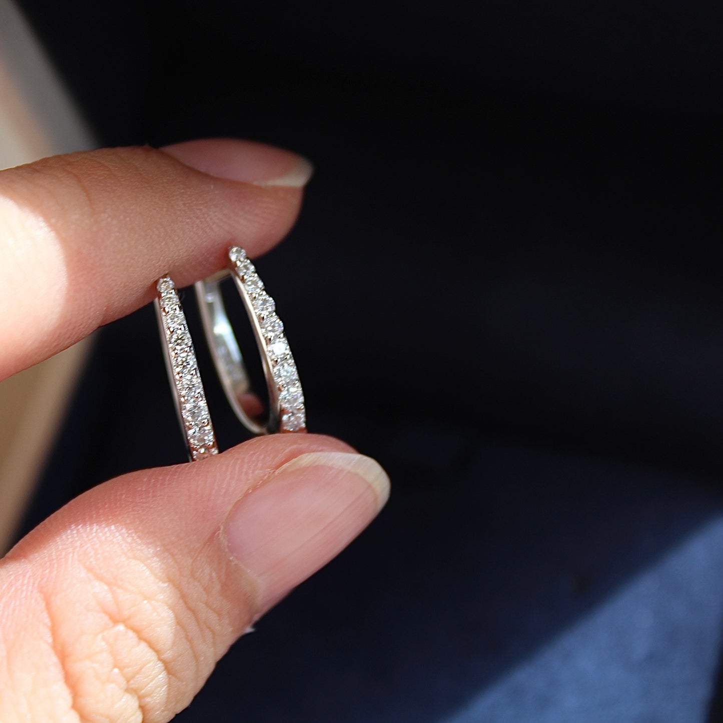 U-Shape Moissanite Hoop Earrings