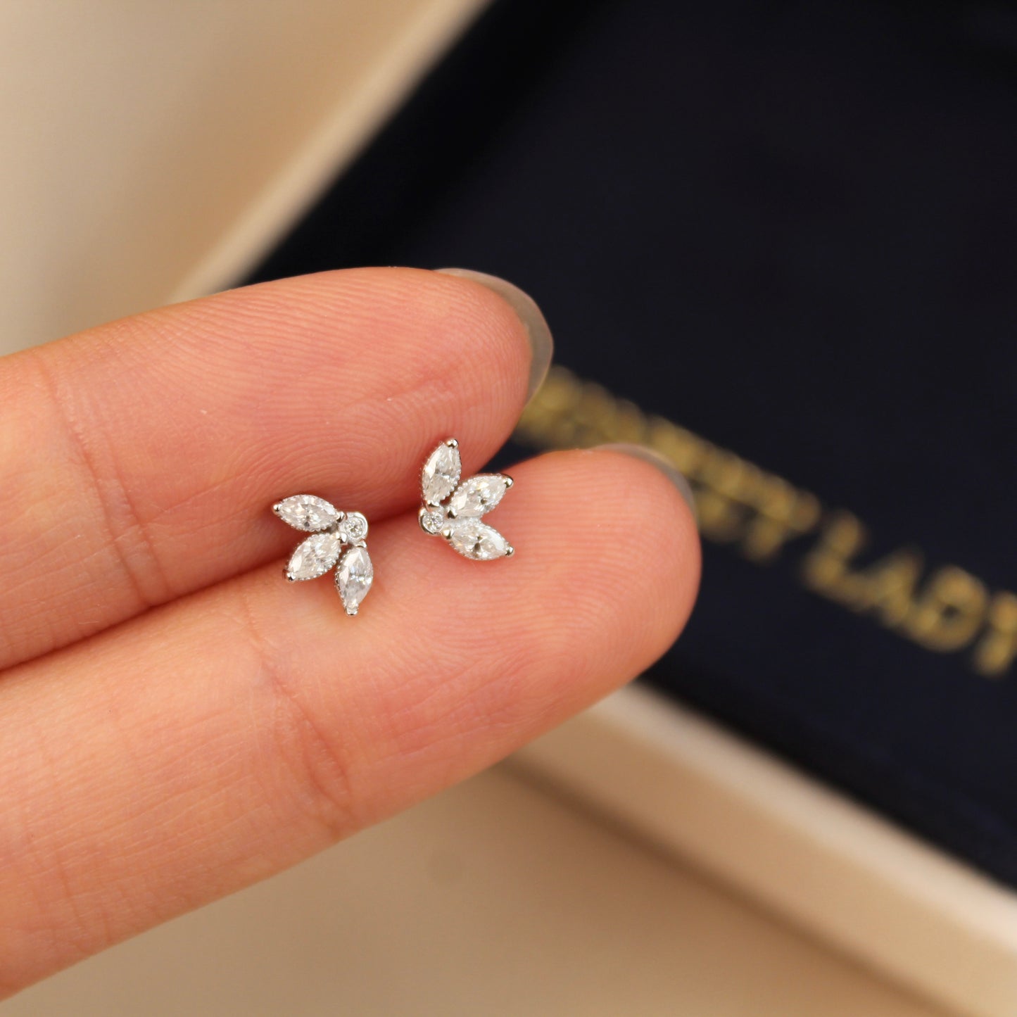 Mini Crown Moissanite Earrings