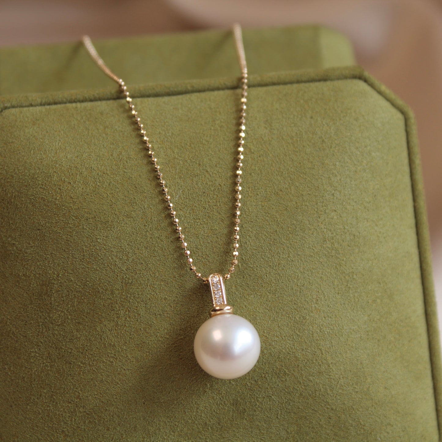 14K Solid Gold Natural Pearl Pendant