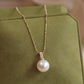 14K Solid Gold Natural Pearl Pendant