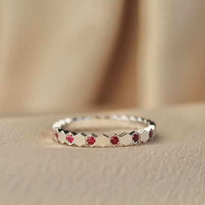 Honeycomb Natural Ruby Ring
