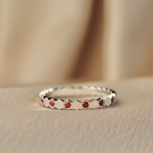 Honeycomb Natural Ruby Ring