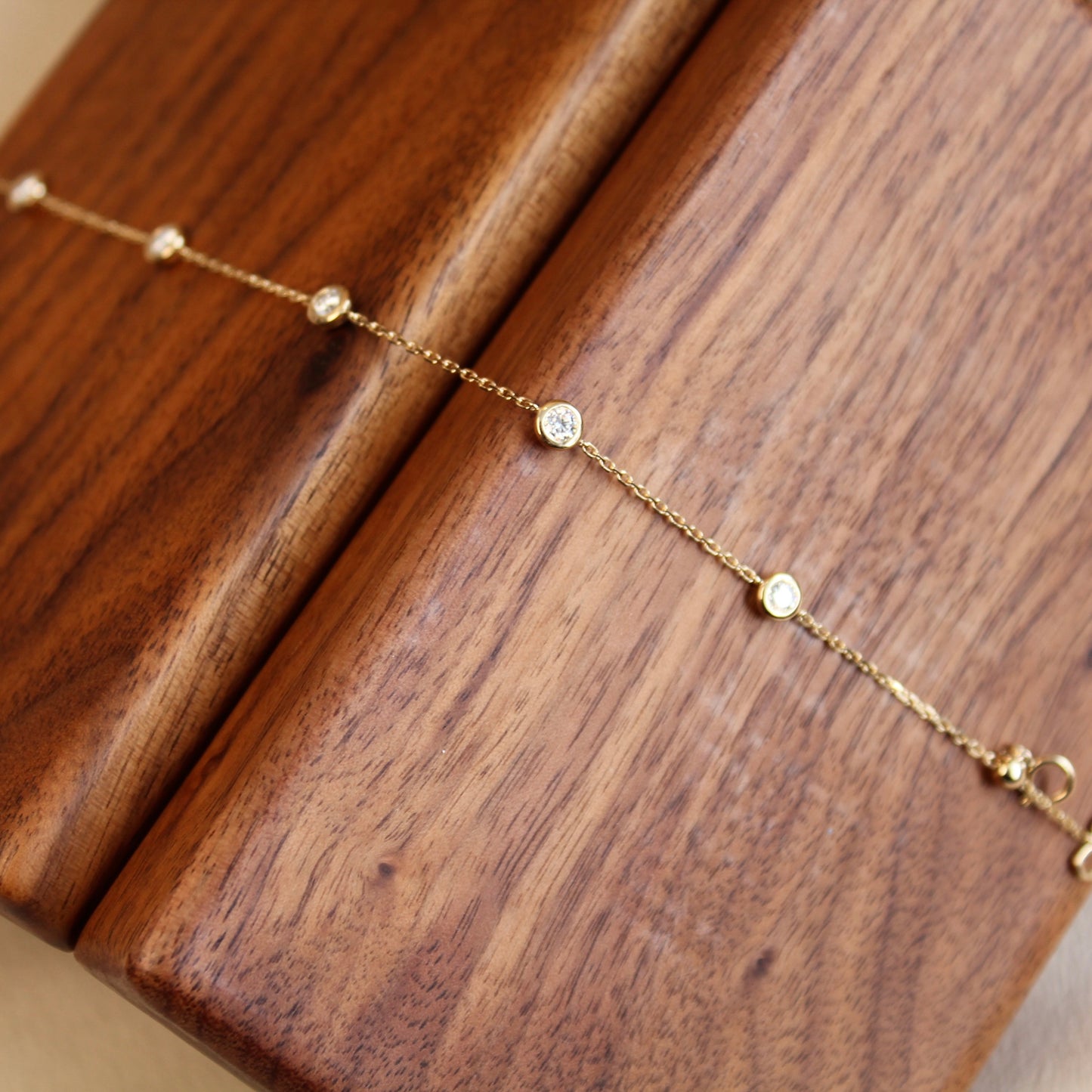 14K Solid Gold Five Bubbles Bracelet