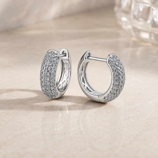 Shiny Moissanite Hoop Earrings