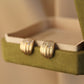 14K Solid Gold Star-fall Earrings 喷砂工艺