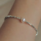 Sparkling Single Pearl Bracelet, Sterling Silver