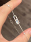 14K Solid White Gold Dancing Stones Bracelet