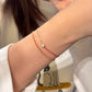 14K Solid Yellow Gold Bubble Red Bracelet