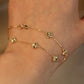 14K Solid Gold Clover Bracelet 双面车花工艺