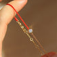 14K Solid Yellow Gold Bubble Red Bracelet