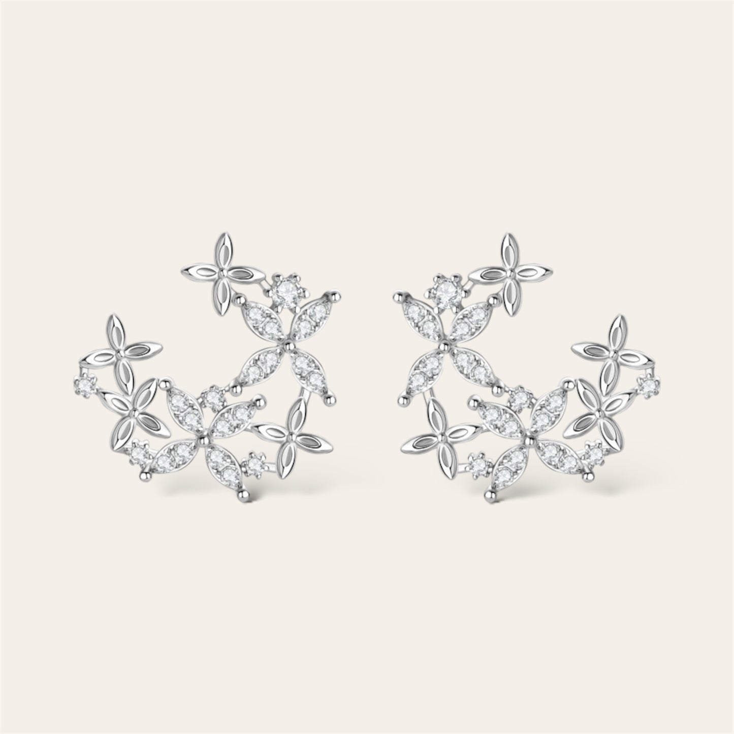 Blossom Flowers Moissanite Earrings