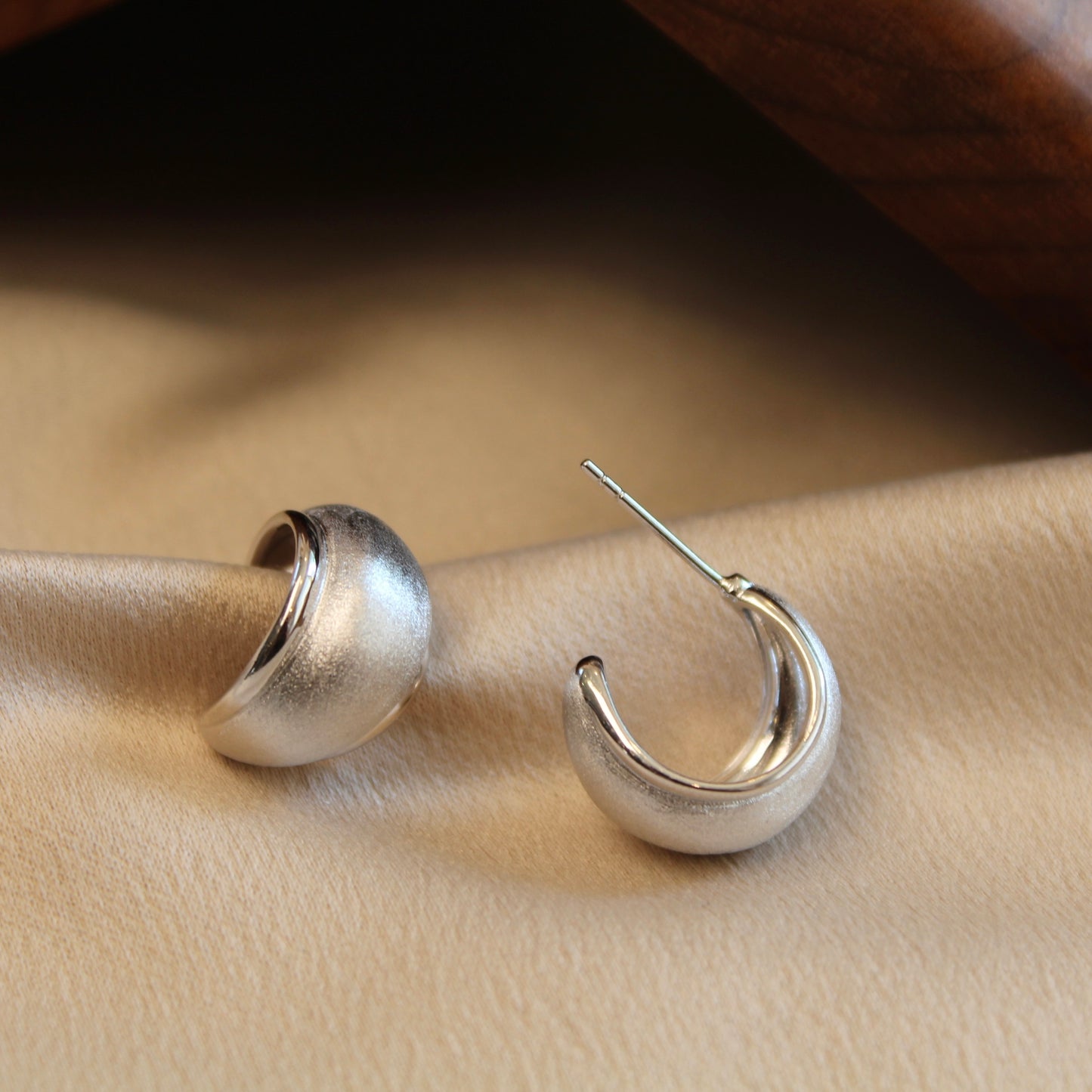 Matte Finish C-Shape Earrings