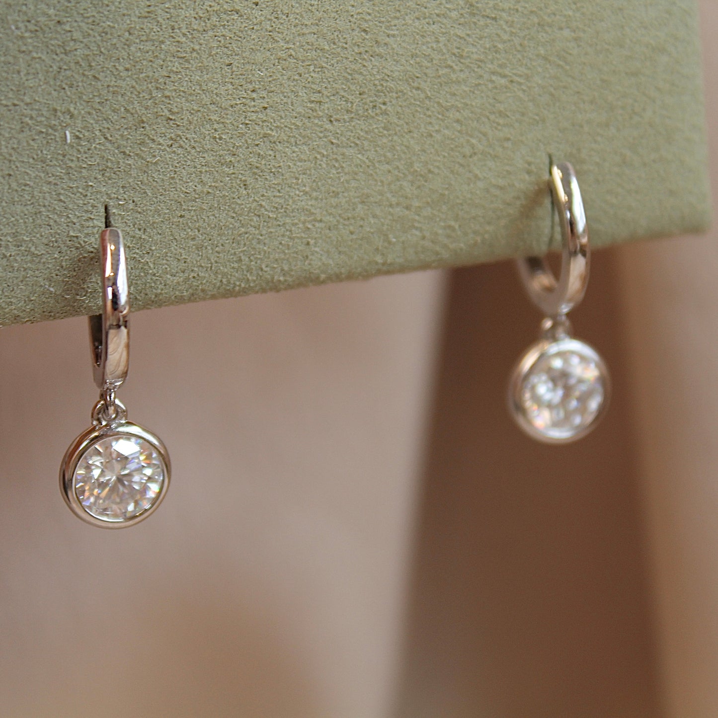 Bubble Moissanite Drop Earrings