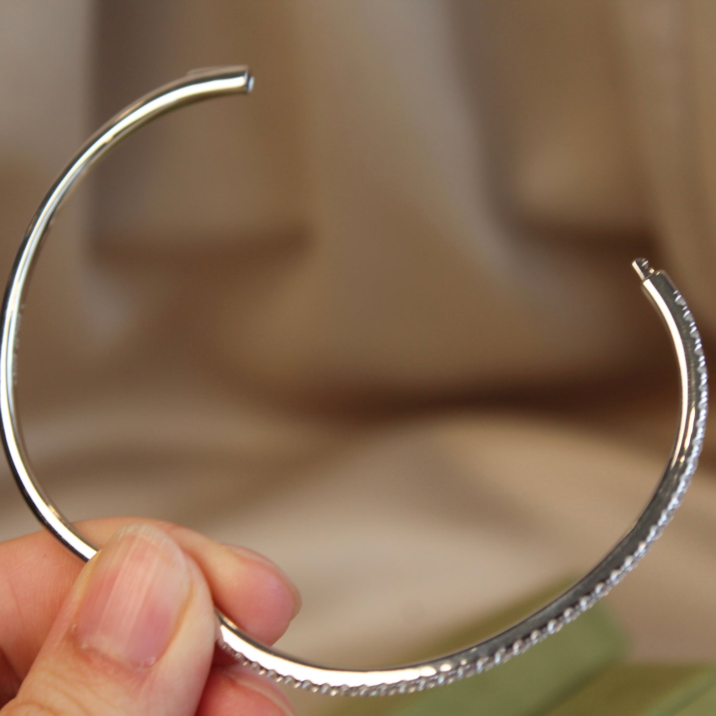 Classic Sparkling Oval Bangle Bracelet