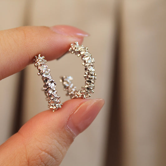 碎碎冰 C-Shape Earrings