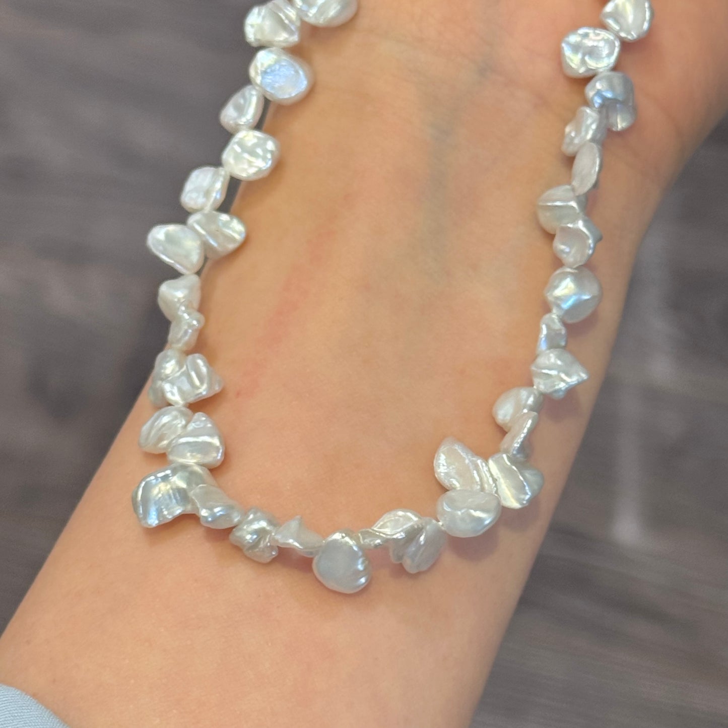 Floral-Shape Natural Freshwater Pearl Necklace