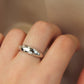Engraved Starburst Moissanite Ring