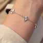 车花工艺Laser Shine Butterflies Silver Bracelet