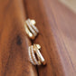 14K Solid Gold Three Claws Earrings